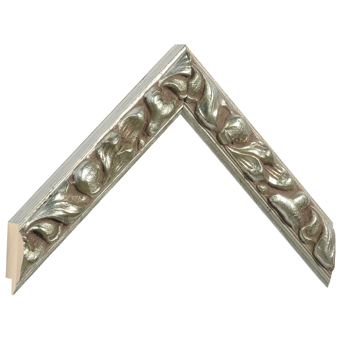 Baguette ayous, larg.29mm, haut.21mm - decor. rélief, argent -  Échantillons