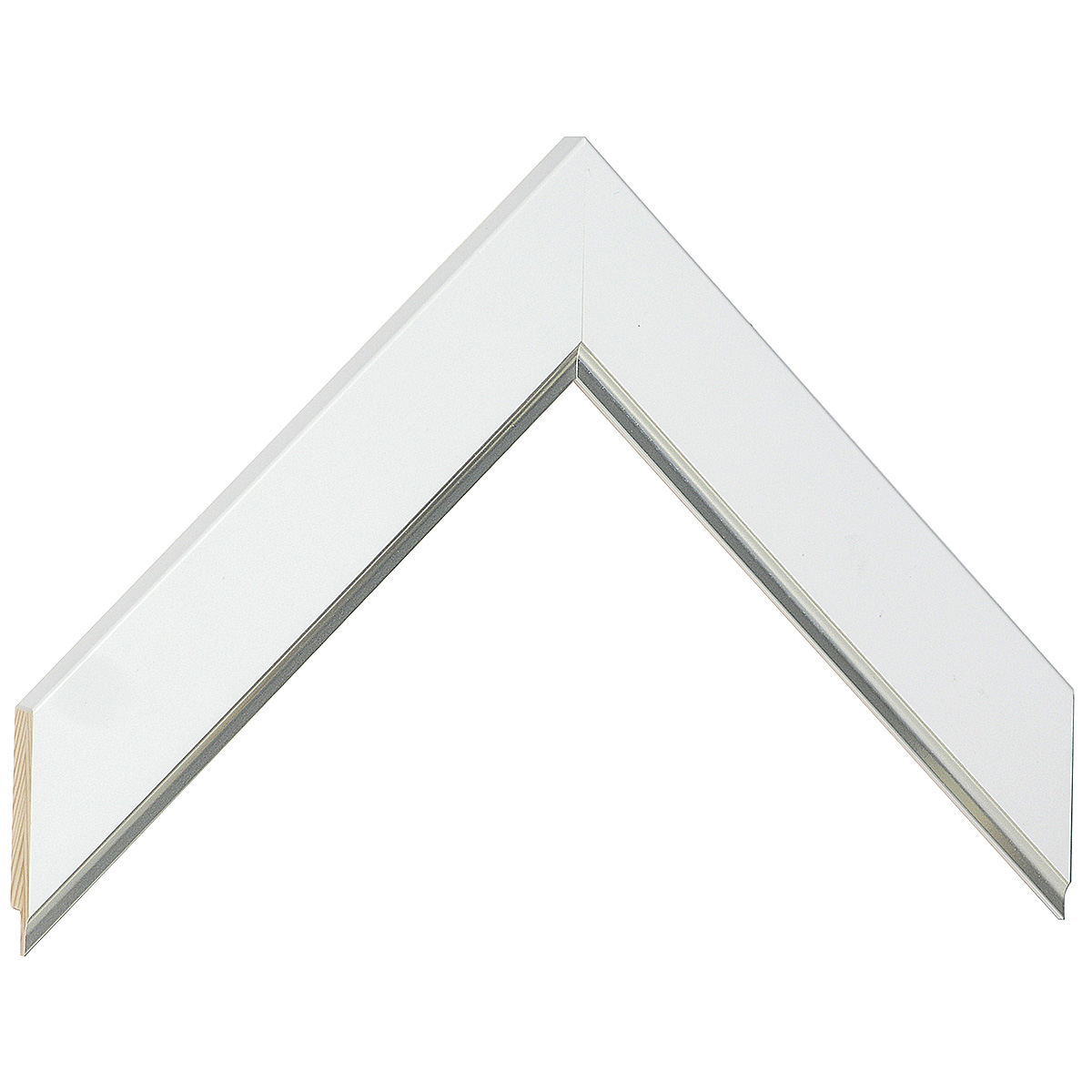 Baguette pin jointé, largeur 34mm, hauteur 12 - Blanc, fil argent -  Échantillons