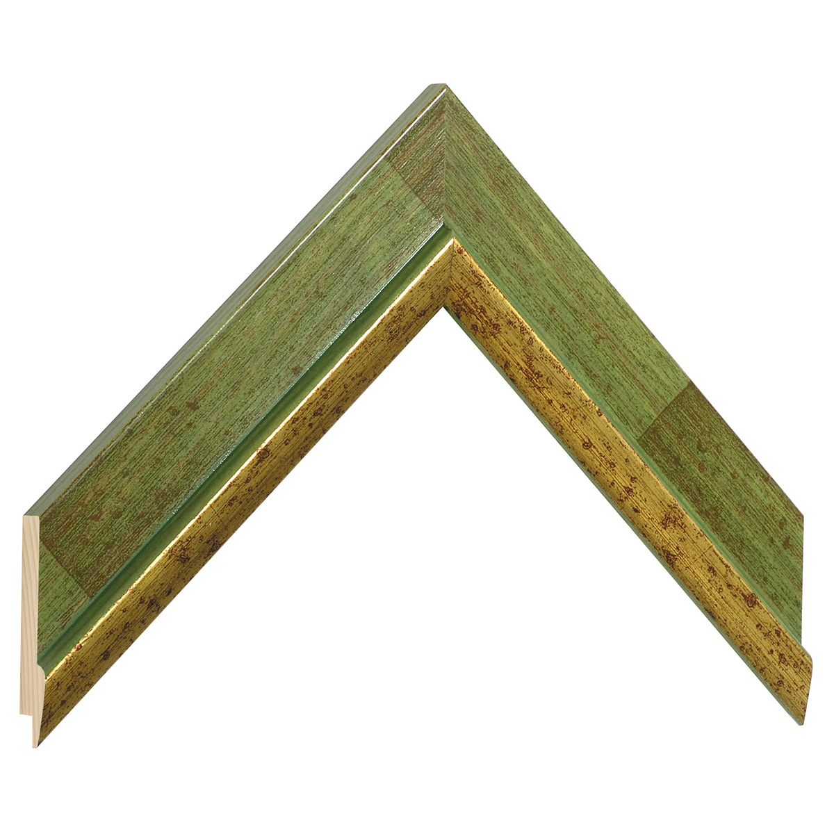 Baguette pin jointé, largeur 39mm, hauteur 15 - Fil or, verte -  Échantillons
