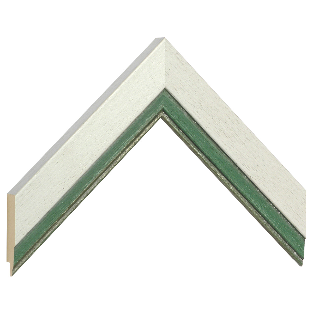 Baguette ayous, larg.39mm, haut.19mm - crème bord vert -  Échantillons