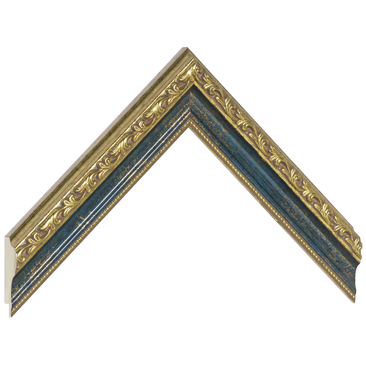 Baguette pin jointé larg.32mm - bleue, décorations en relief -  Échantillons