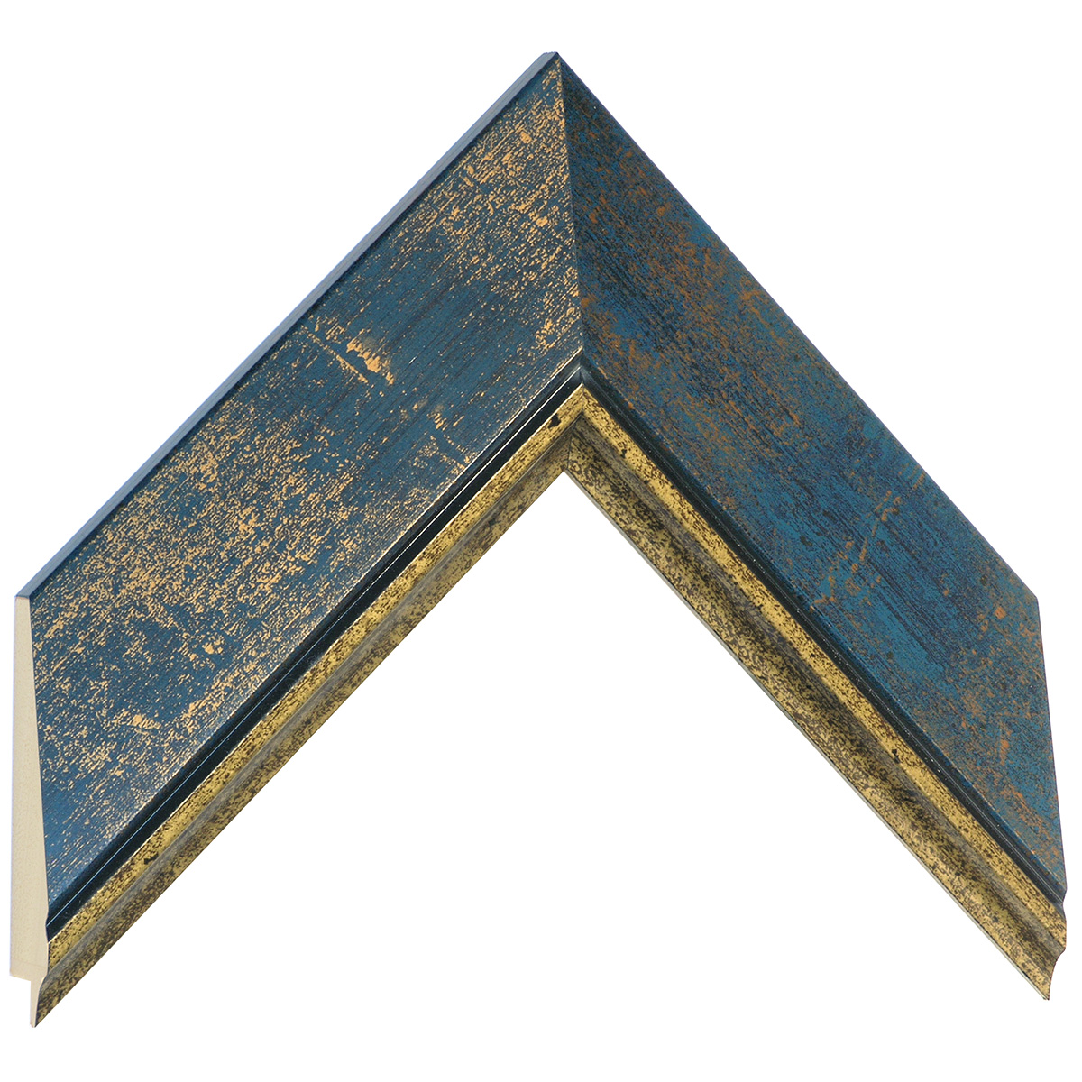 Baguette pin jointé, larg.56mm, haut.24mm - bleue, fil doré -  Échantillons
