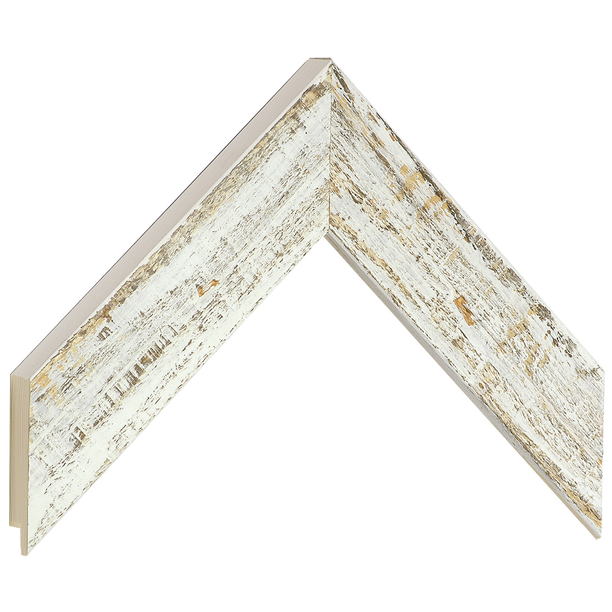 Baguette pin, larg.42mm, haut.19mm - finition rustique, blanc -  Échantillons