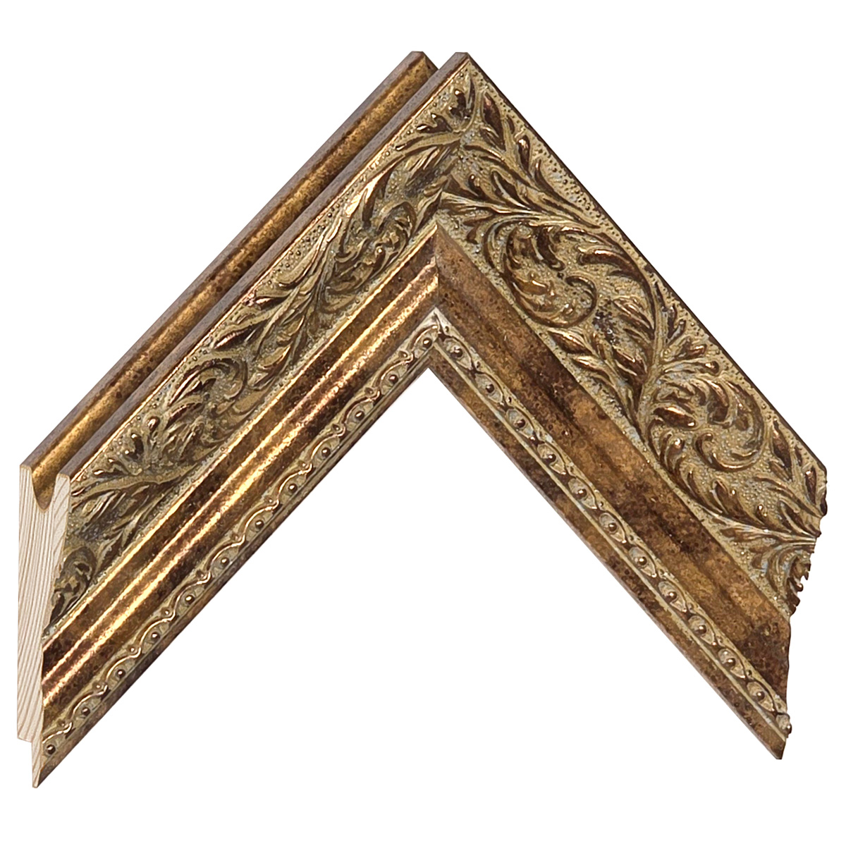 Baguette pin jointé - Largeur 66mm Hauteur 32 - Or avec décorations -  Échantillons