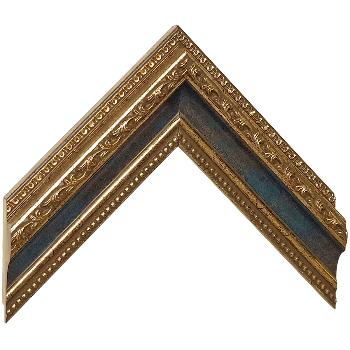 Baguette pin jointé, largeur 53mm, hauteur 35 - Or avec décorations -  Échantillons