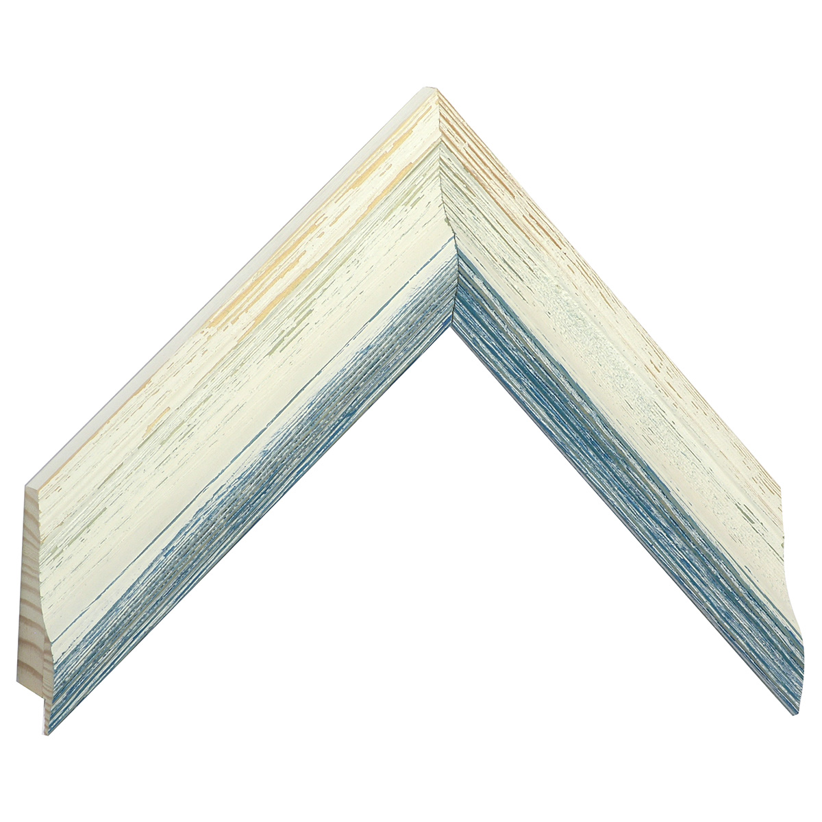 Baguette pin jointé - Largeur 44mm Hauteur 31 - Blanc-bleu, décapé -  Échantillons