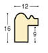 Baguette ayous - Largeur 12mm Hauteur 16 - Or - Profil