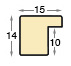 Baguette loupe, larg.15mm, haut.14mm - mat, noyer - Profil