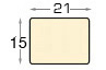 Baguette brute en tilleul - larg.15mm, hauteur 21mm - Profil