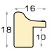 Baguette pin jointé - Largeur 16mm, Hauteur 18 - Argent - Profil