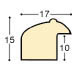Baguette ayous - Largeur 17mm Hauteur 15 - Crème, décorations en rélief - Profil