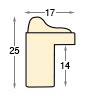 Baguette brute en pin jointé, largeur 17mm, hauteur 25mm - Profil