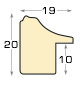 Baguette pin jointé - largeur 19mm, hauteur 20 - Crème bande or - Profil