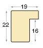 Baguette PVC - larg.19mm, haut.22mm - Or - Profil