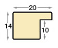 Baguette loupe, larg.20mm, haut.14mm - mat, noyer - Profil