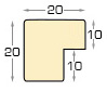 Baguette ayous, larg.20mm haut.20 - Blanc opaque - Profil