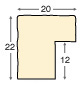 Baguette ayous - Largeur 20mm Hauteur 22 - Finition rustique - crème - Profil