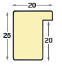 Baguette ayous, larg.20mm haut.25 - blanc mat - Profil