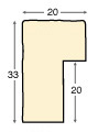 Baguette ayous - Largeur 20mm Hauteur 33 - Prune - Profil