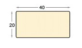 Baguettes pour châssis, ajous, 20x40mm - Profil