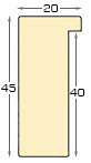 Baguette ayous, larg.20mm haut.45 - fer - Profil