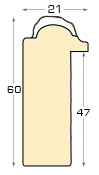 Baguette pin jointé - Largeur 21mm Hauteur 60 - Doré avec décorations - Profil