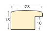 Baguette ayous, larg.23mm, haut.13mm - mat, nuancée verte - Profil