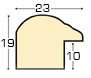 Baguette ayous jointé, Largeur 23mm Hauteur 19 - Fil or, noyer antiqu - Profil