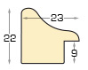 Baguette pin jointé, largeur 23mm, hauteur 22 - Doré rouge - Profil