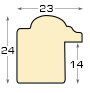Baguette pin jointé - Largeur 23mm Hauteur 24 - Or antique - Profil