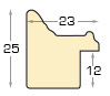 Baguette pin jointé, largeur 23mm, hauteur 25 - Argent - Profil