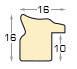 Baguette pin jointé, larg.16mm, haut.16mm - platine - Profil