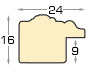 Baguette pin jointé, largeur 24mm, hauteur 16 - Or - Profil