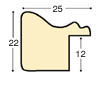 Baguette ayous jointé, larg.25mm, haut.21mm - fil or, matt, verte - Profil