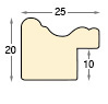 Baguette pin jointé - Largeur 25mm Hauteur 20 - Argent - Profil