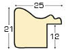 Baguette pin jointé, largeur 25mm, hauteur 21 - Fil or, matt, grise - Profil
