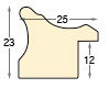 Baguette pin jointé, largeur 25mm, hauteur 23 - Or, bande verte - Profil