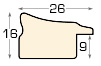 Baguette pin jointé, largeur 26mm, Hauteur 14 - Etain - Profil