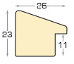 Baguette pin jointé, largeur 23mm, hauteur 26 - Doré - Profil