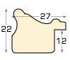 Baguette pin jointé - largeur 27mm, hauteur 22 - Or, bande verte - Profil