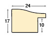 Baguette ayous larg 24mm, haut 16mm - rainurée gris foncée - Profil