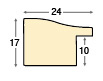 Baguette ajous larg 24mm, haut 16mm - rainurée crème - Profil