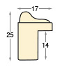 Baguette pin jointé, larg.17mm, haut.25mm, feuill.14 - brute - Profil