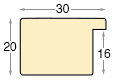 Baguette ayous, larg.30mm haut.20 - blanc mat - Profil