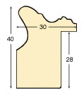 Baguette ayous - Largeur 30mm Hauteur 40 - Argent - Profil