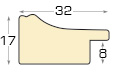 Baguette PVC - larg.32mm, haut.17mm - Rougeâtre - Profil