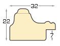 Baguette pin jointé, largeur 32mm, hauteur 22 - Doré, décorations - Profil