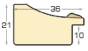 Baguette pin jointé - larg.35mm hauter 20 - or - Profil