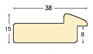 Baguette sapin jointé, larg.37mm - tacheté bord ocre - Profil