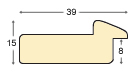 Baguette pin jointé, larg.39mm, haut.15mm - fil or, verte - Profil